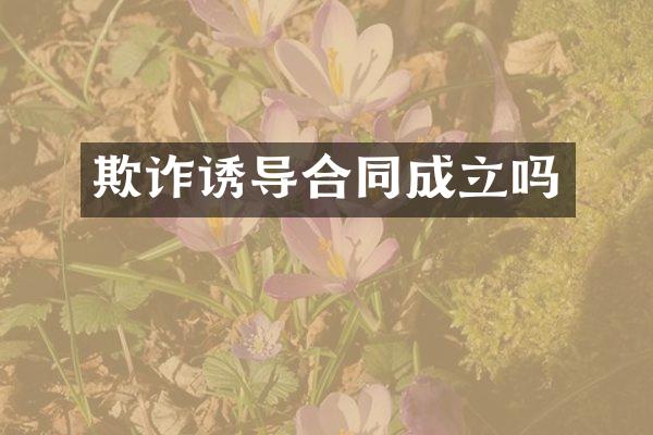 欺诈诱导合同成立吗