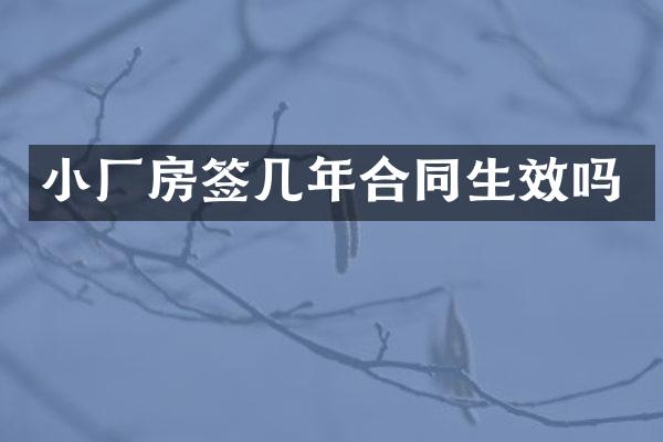 小厂房签几年合同生效吗