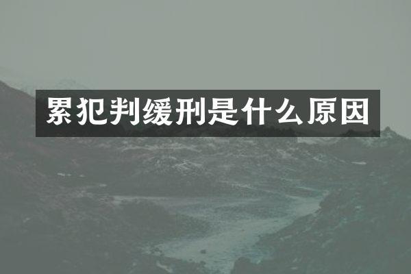 判缓刑是什么原因