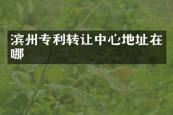 滨州专利转让中心地址在哪