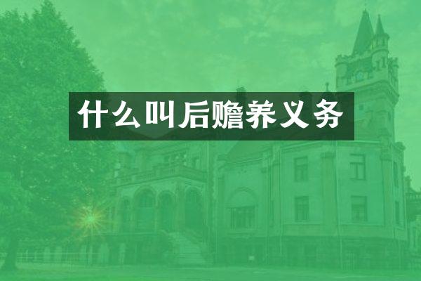 什么叫后赡养义务