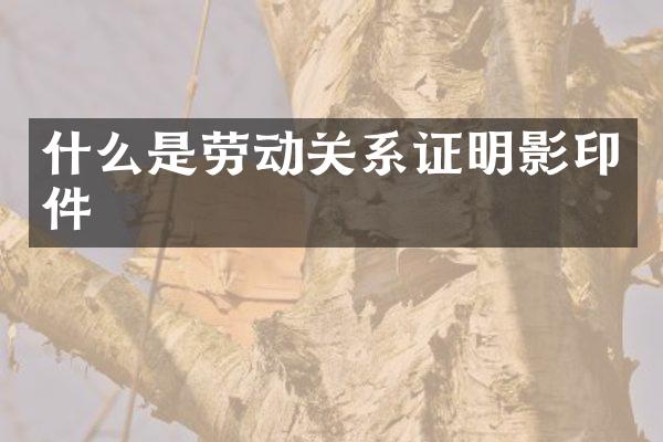 什么是劳动关系证明影印件