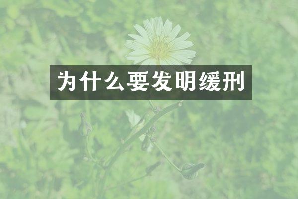 为什么要发明缓刑