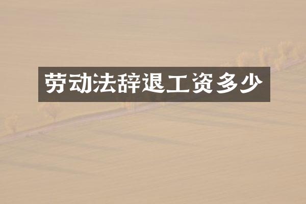 劳动法辞退工资多少