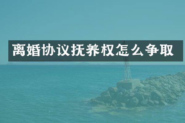 离婚协议抚养权怎么争取