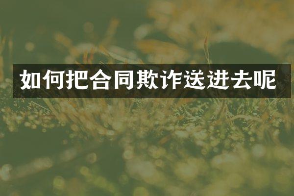 如何把合同欺诈送进去呢