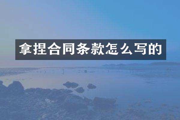 拿捏合同条款怎么写的