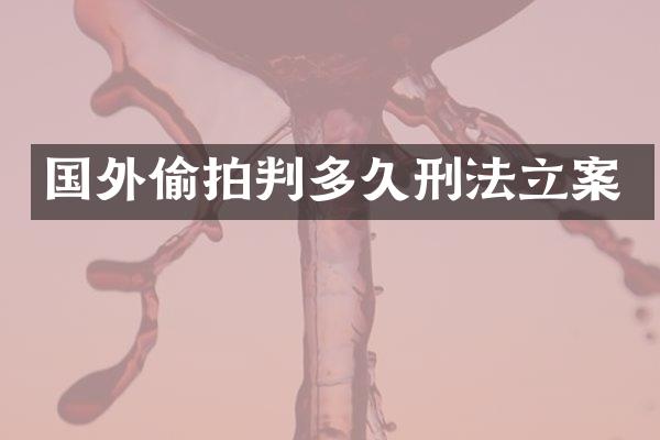 国外判多久刑法立案