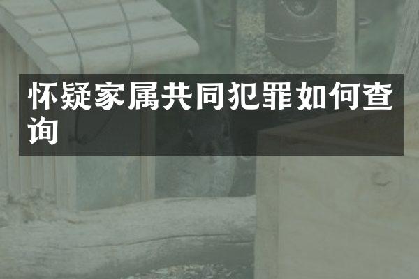 怀疑家属共同犯罪如何查询