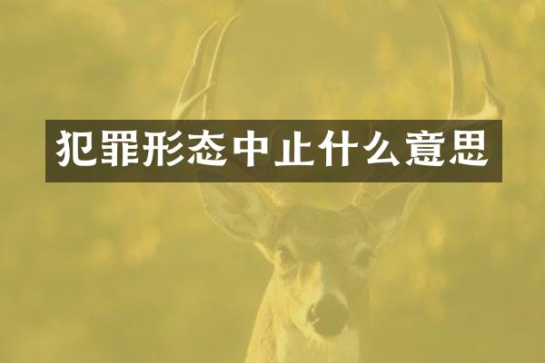 犯罪形态中止什么意思