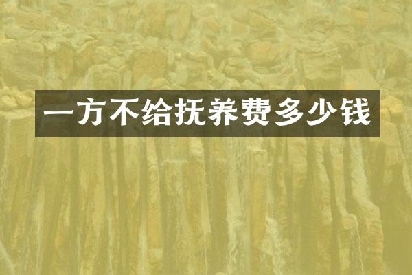 一方不给抚养费多少钱