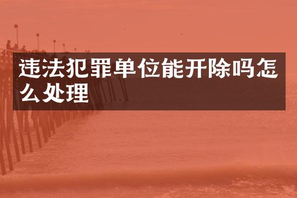 违法犯罪单位能开除吗怎么处理