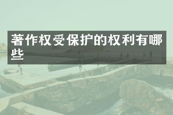 著作权受保护的权利有哪些