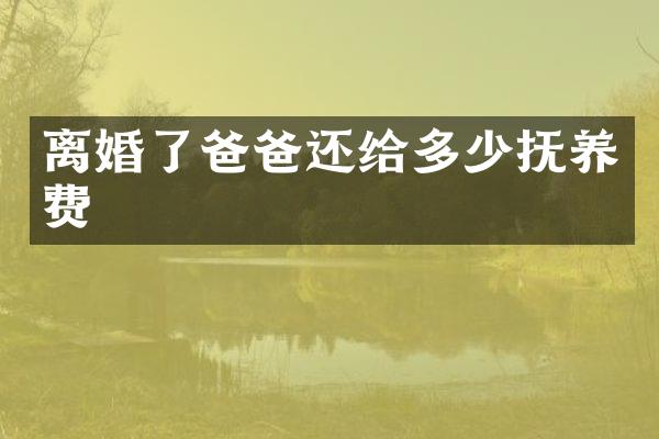 离婚了爸爸还给多少抚养费