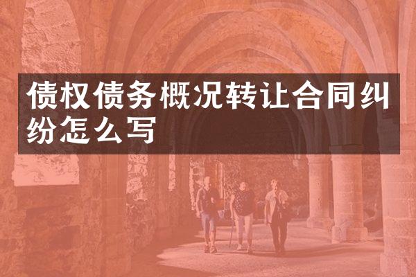 债权债务概况转让合同纠纷怎么写