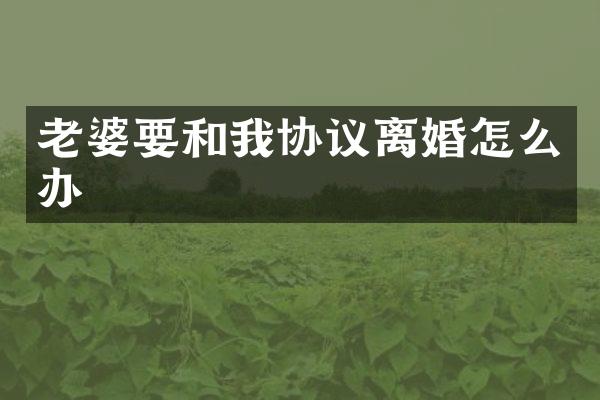老婆要和我协议离婚怎么办