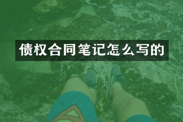 债权合同笔记怎么写的