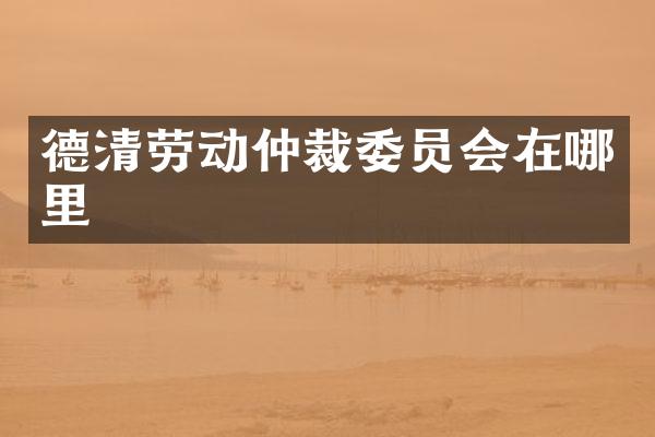 德清劳动仲裁委员会在哪里