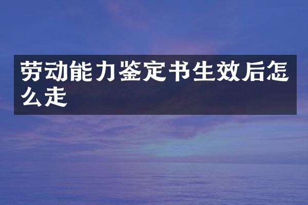 劳动能力鉴定书生效后怎么走