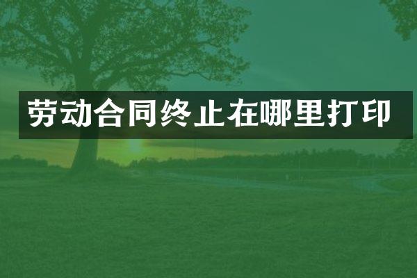 劳动合同终止在哪里打印
