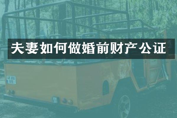 夫妻如何做婚前财产公证