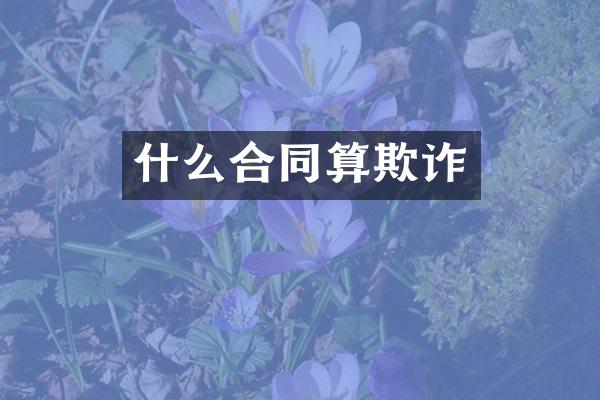 什么合同算欺诈