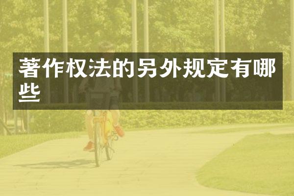著作权法的另外规定有哪些
