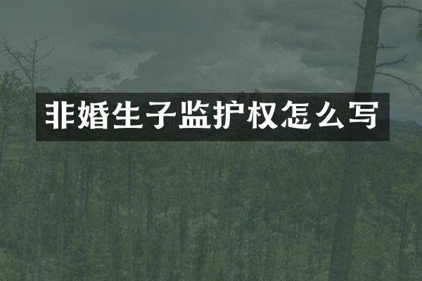 非婚生子监护权怎么写