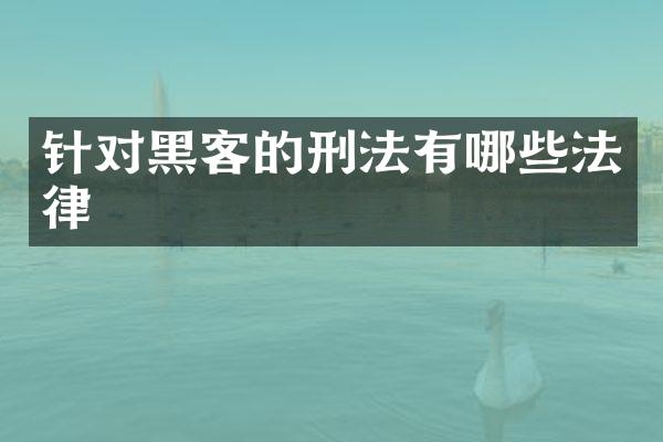 针对黑客的刑法有哪些法律