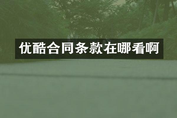 优酷合同条款在哪看啊