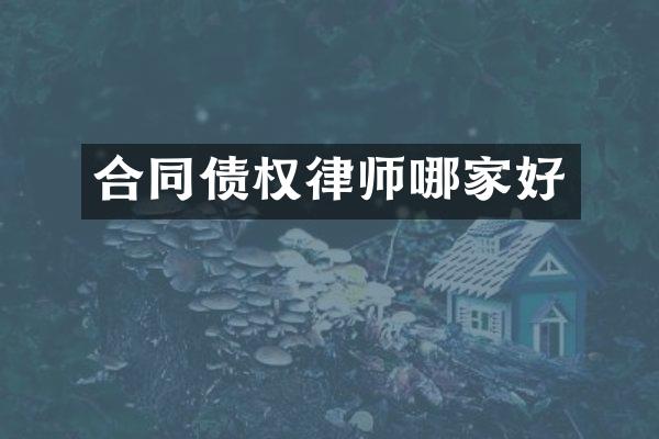 合同债权律师哪家好