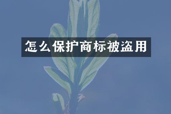 怎么保护商标被盗用