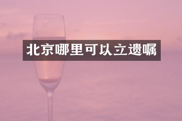 北京哪里可以立遗嘱