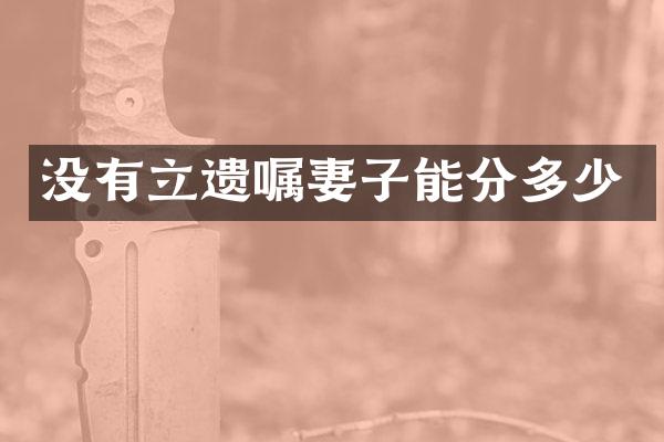 没有立遗嘱妻子能分多少