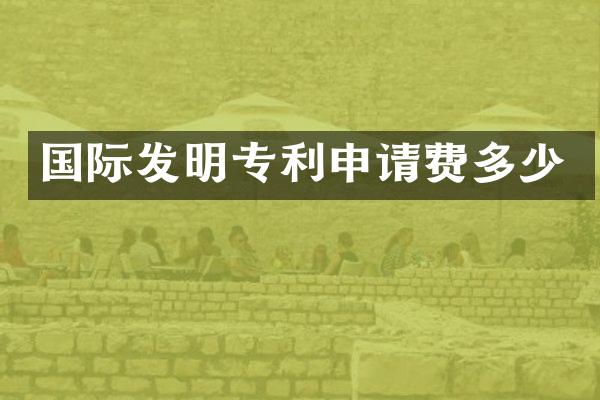 国际发明专利申请费多少