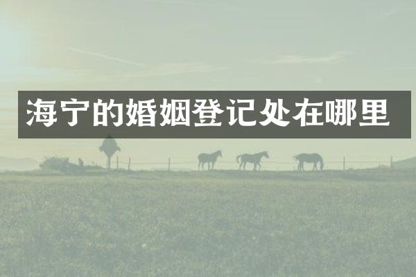 海宁的婚姻登记处在哪里