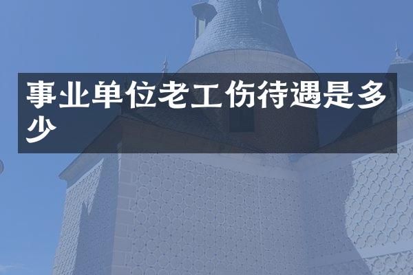 事业单位老工伤待遇是多少