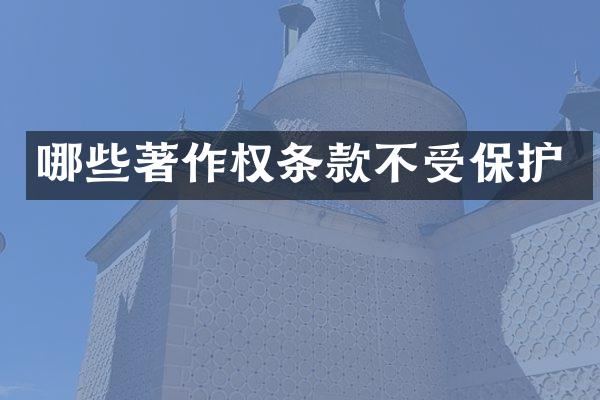 哪些著作权条款不受保护