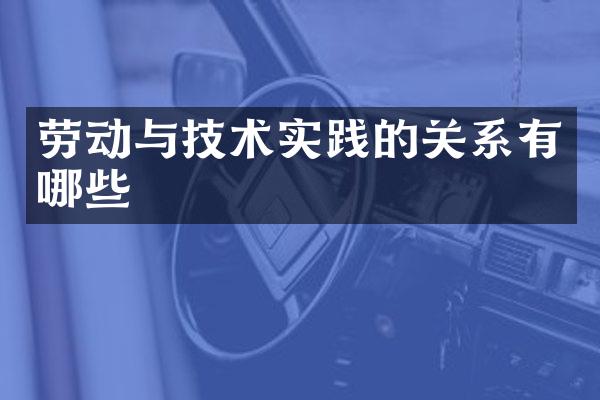 劳动与技术实践的关系有哪些