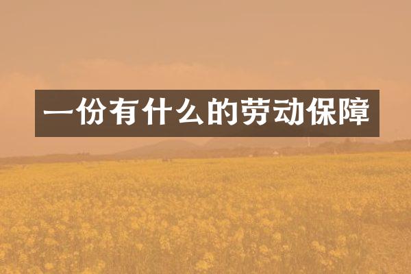 一份有什么的劳动保障