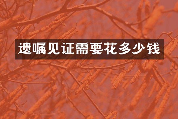 遗嘱见证需要花多少钱