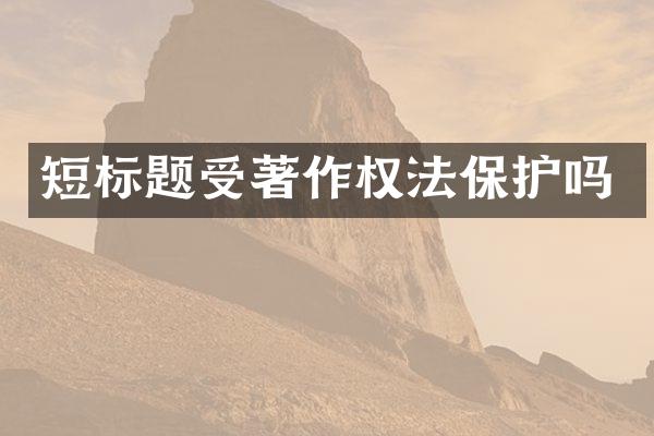 短标题受著作权法保护吗