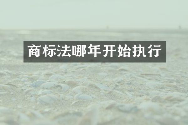 商标法哪年开始执行