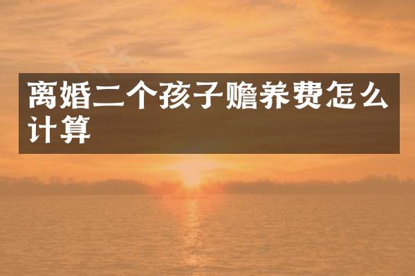 离婚二个孩子赡养费怎么计算