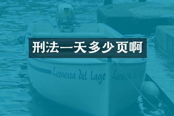 刑法一天多少页啊