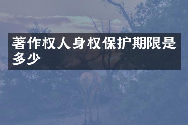 著作权人身权保护期限是多少