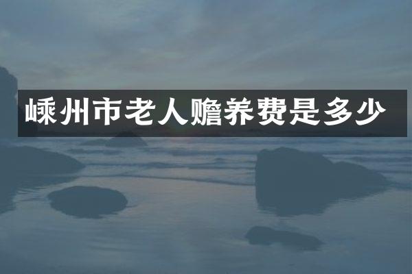 嵊州市老人赡养费是多少