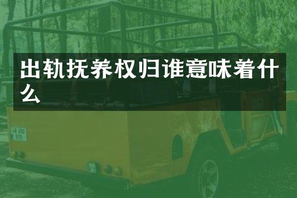 出轨抚养权归谁意味着什么