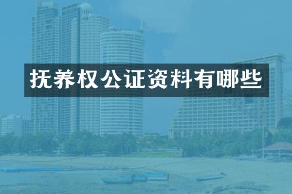 抚养权公证资料有哪些
