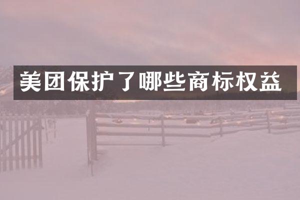 美团保护了哪些商标权益